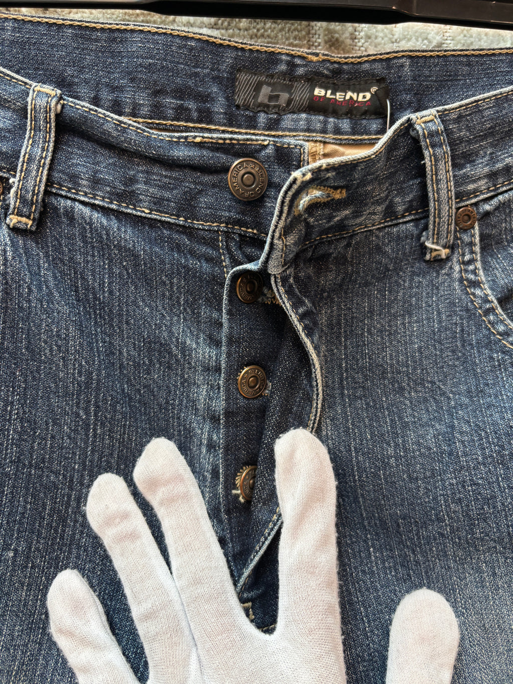 Men's Vintage Blue Beige Blend of America Denim Jorts