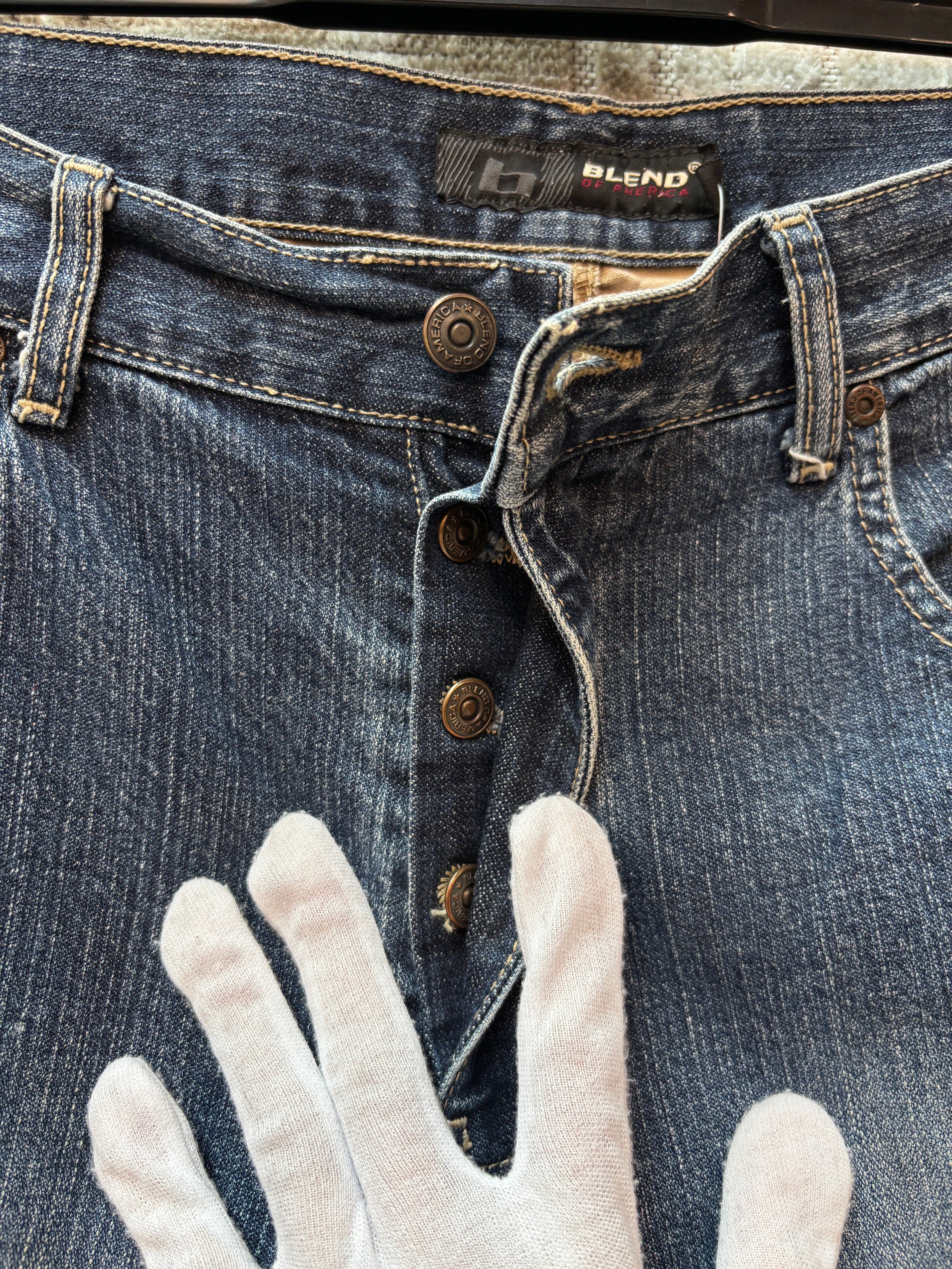 Men's Vintage Blue Beige Blend of America Denim Jorts