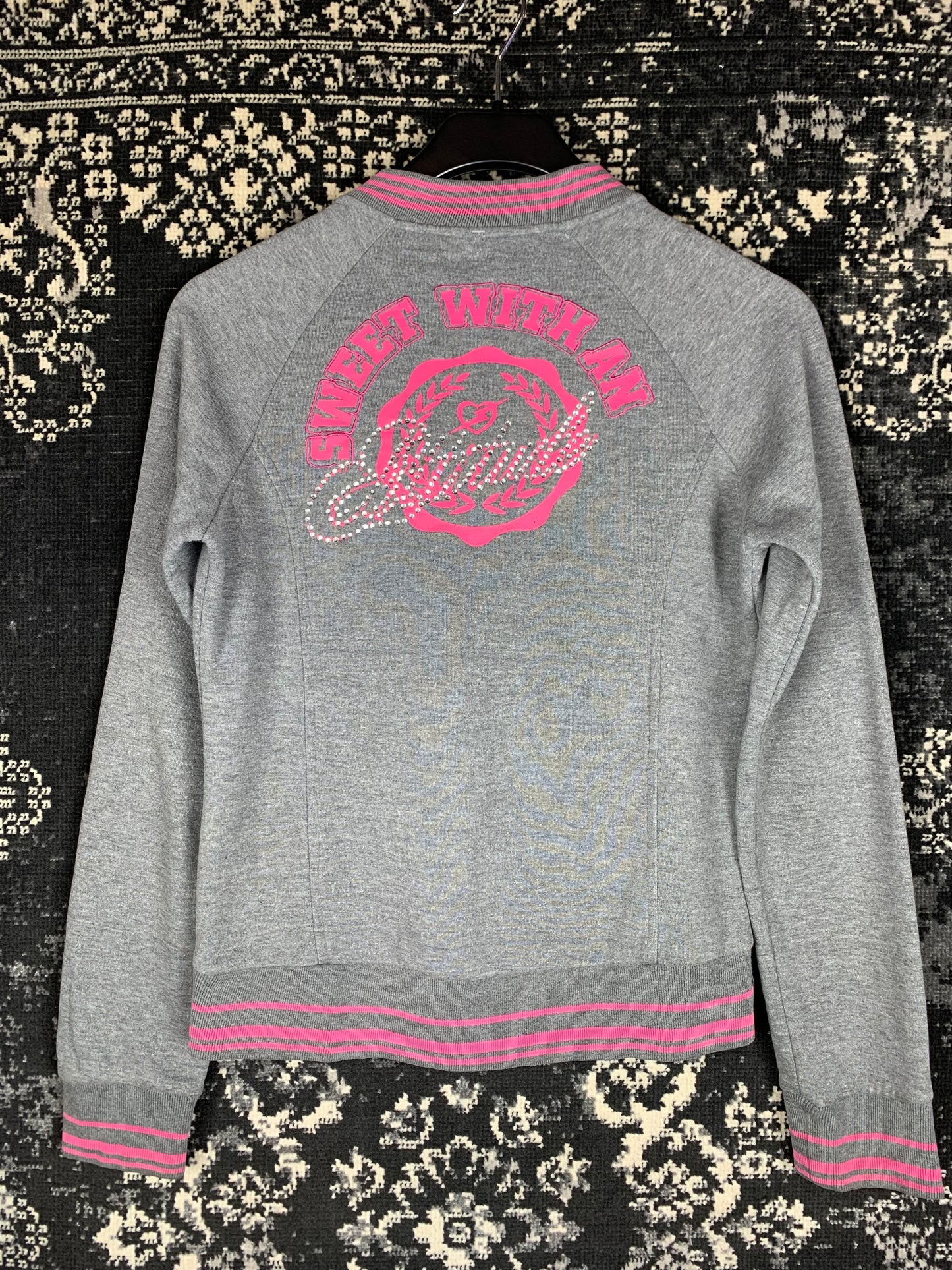 Women's Y2K Grey Beaded Hoodie