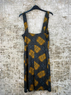 Womens Vintage Plaid Mini Dress