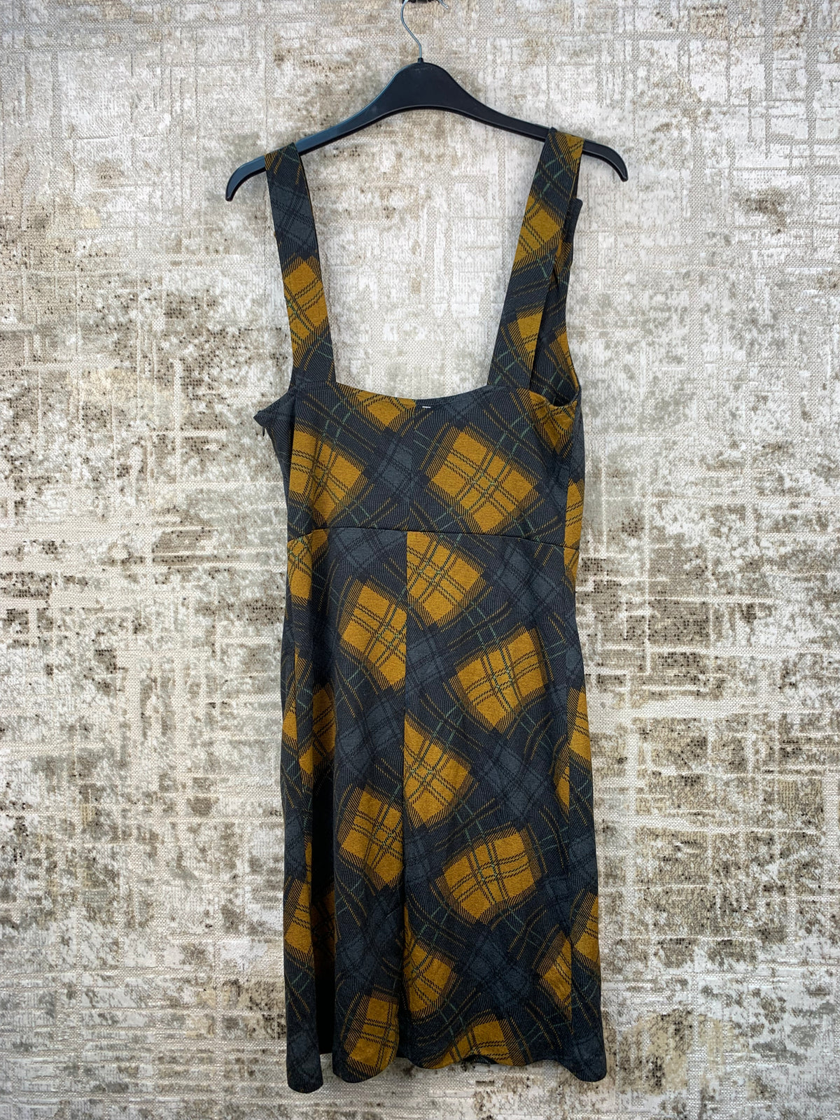 Womens Vintage Plaid Mini Dress