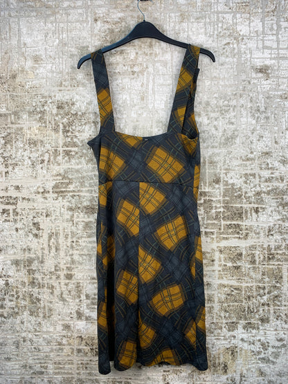 Womens Vintage Plaid Mini Dress