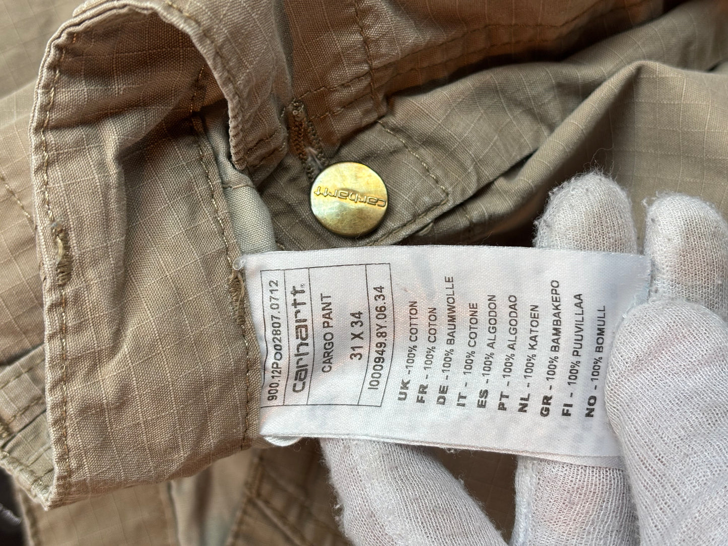 Men's Beige Carhartt Cargo Pants