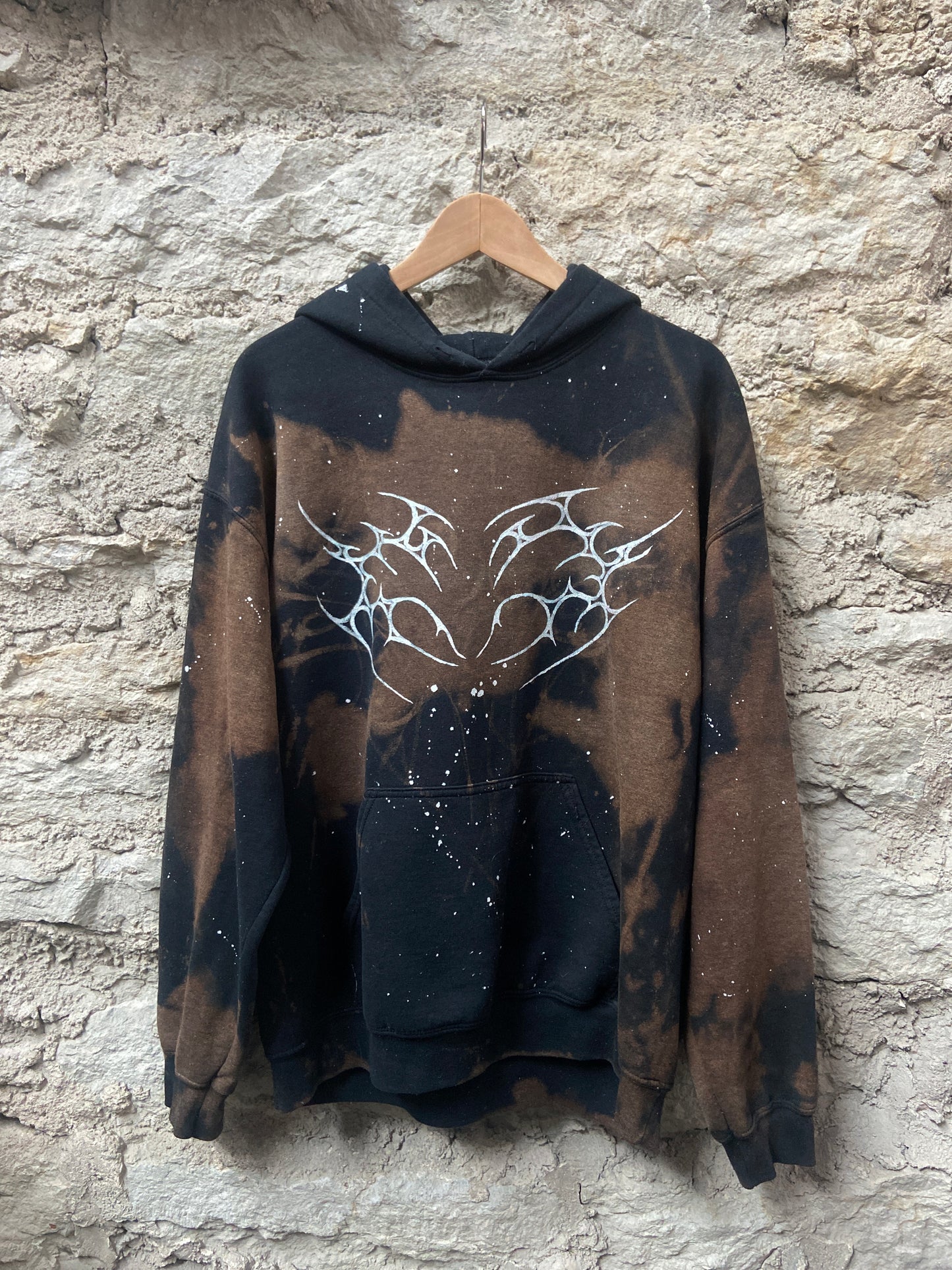 Upcycled Handpainted Tribal Hoodie