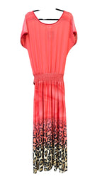 Picca's Coral Leopard Ombre Maxi Dress