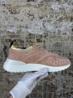 Tod's Women's Pink Suede Perforated Sneakers