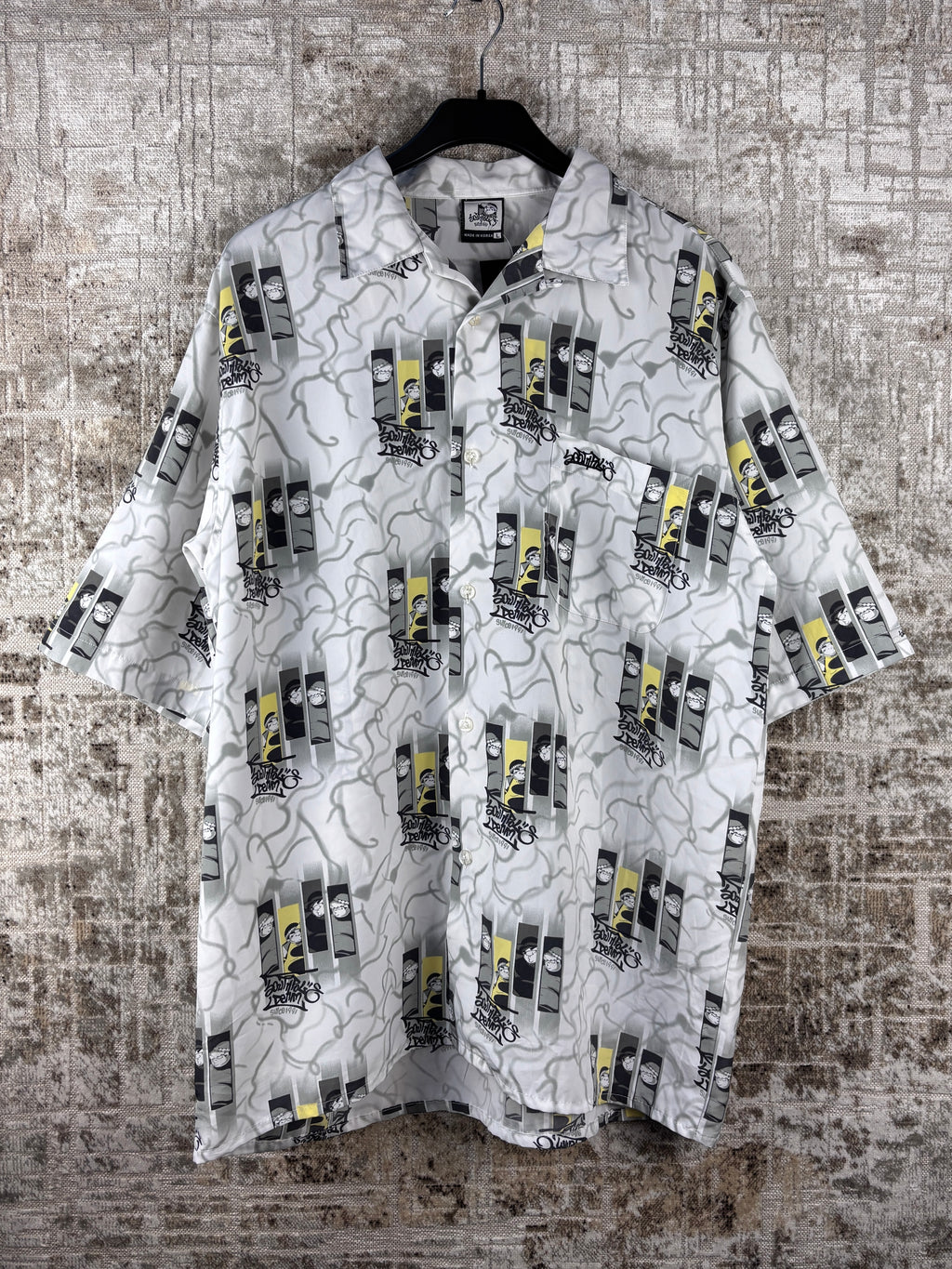 Mens Y2K Southpole White Button Up Shirt