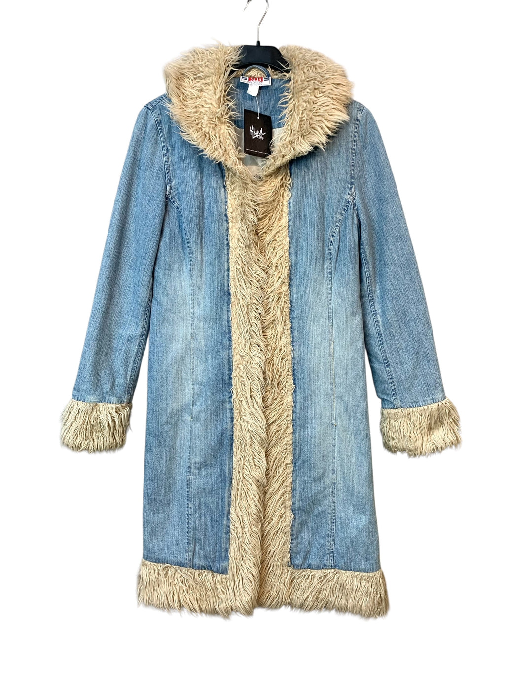 Rainbow Collection Y2K Denim Afghan Coat
