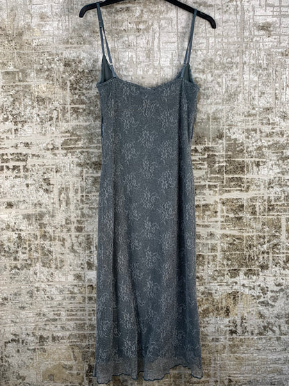 Womens Y2K Silver Lace Dress