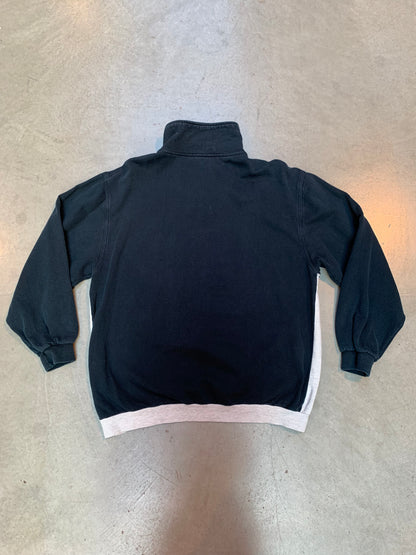 Vintage Half-Zip Sweatshirt – Black & Grey