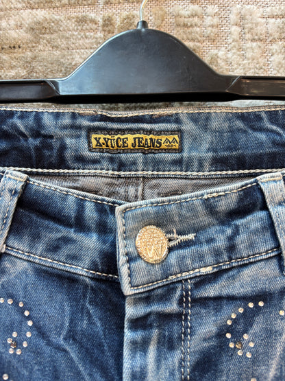 X-Yüce Jeans Y2K Rhinestone Skinny Jeans