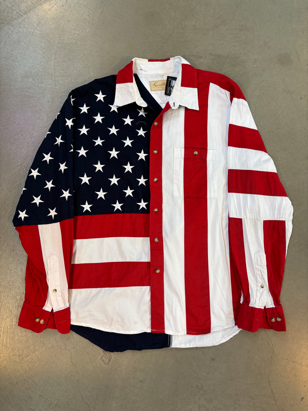 American Flag Button Down Shirt