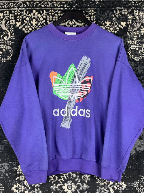 Unisex Vintage Adidas Graphic Purple Sweatshirt