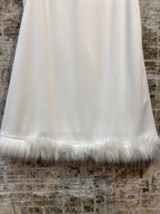 Feather-Trim Sleeveless Shift Dress