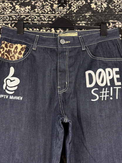 Mens Y2K Vintage Dirty Money Jeans