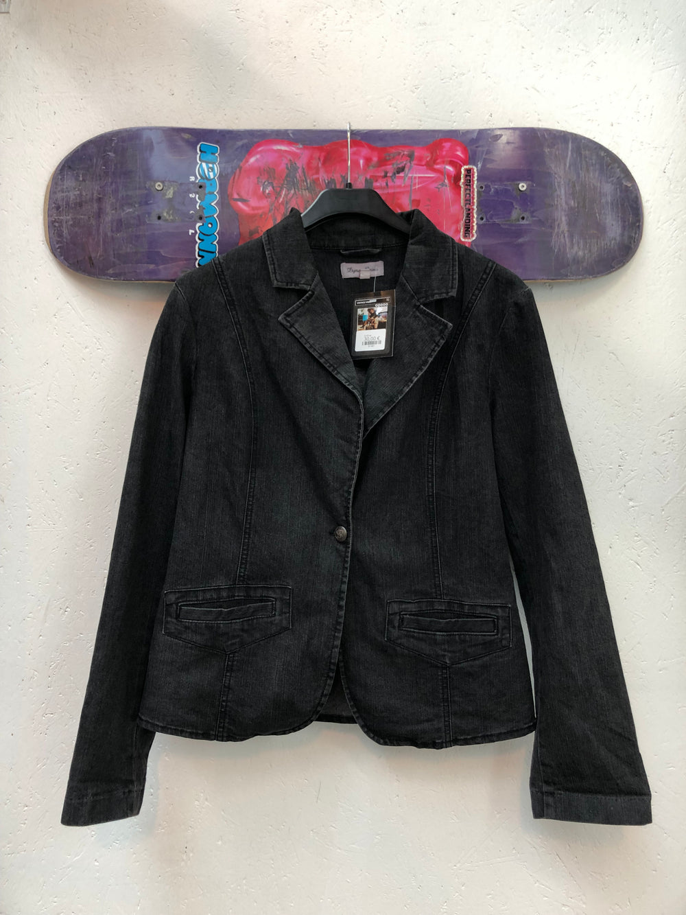 Dynam Jeans Black Denim Blazer Jacket