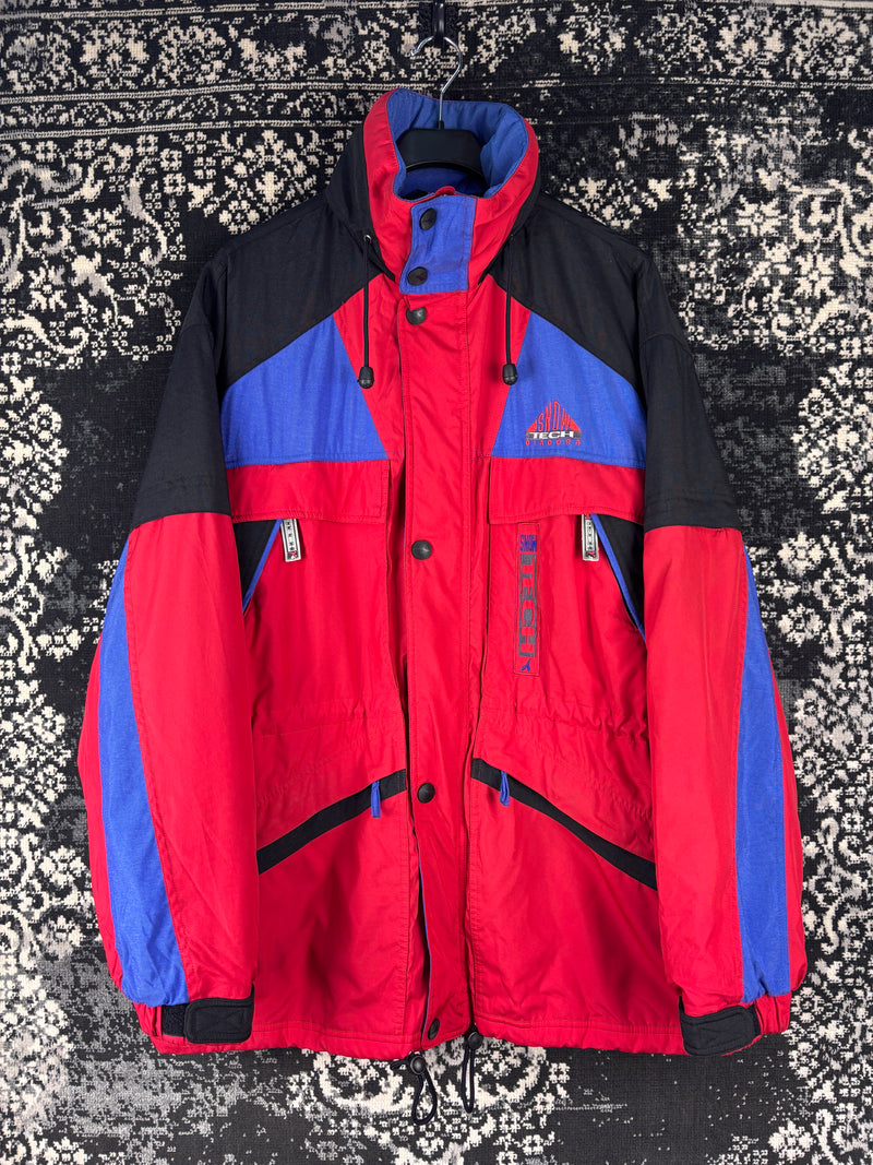 Men's Vintage Diadora Ski Jacket in Red Blue Black