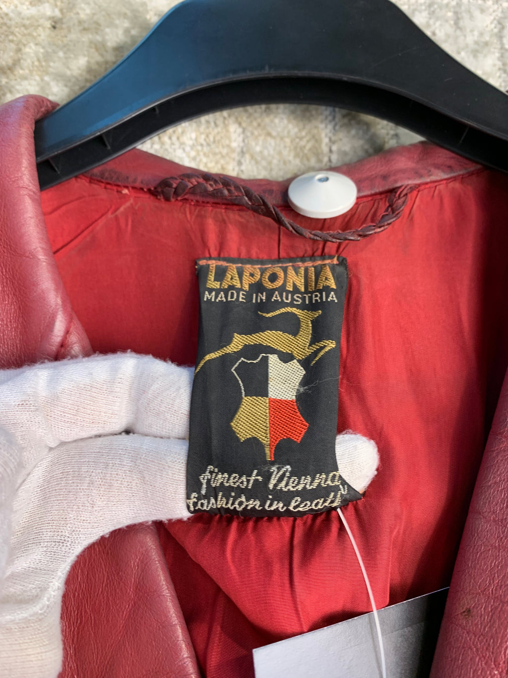 Laponia Red Leather Belted Jacket