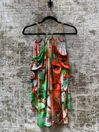 Tam Y2K Belt Print Chain-Ring Dress