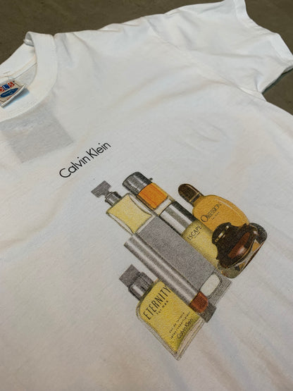 Calvin Klein White Graphic Perfume Bottles T-Shirt