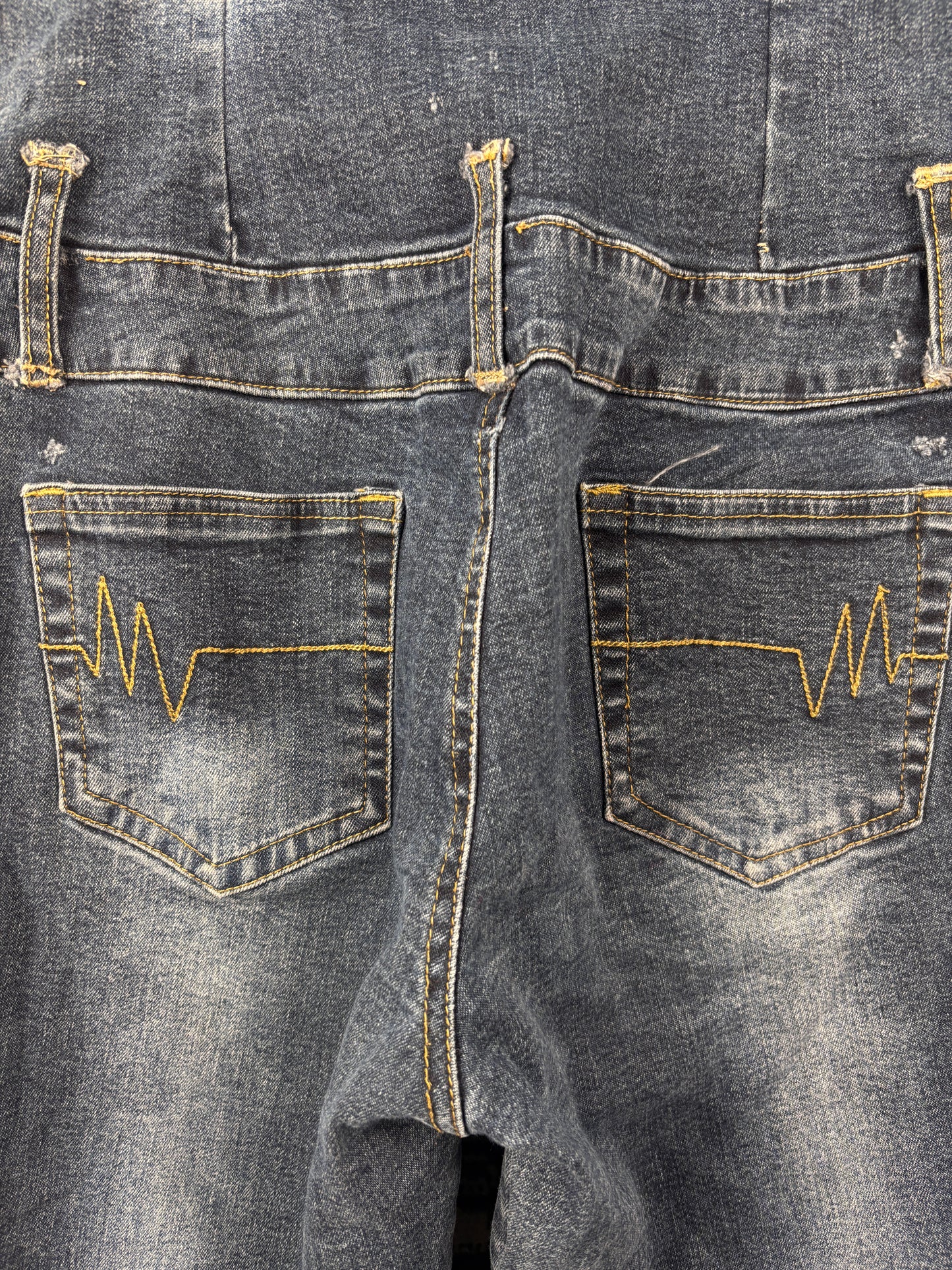 Womens Y2K Dark Wash Denim Jumpsuit