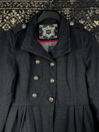 Women's Y2K Spirit Black Military Style Buttoned Jacket