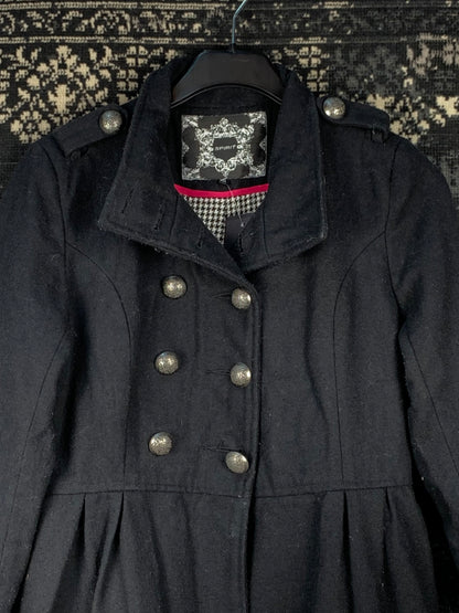 Women's Y2K Spirit Black Military Style Buttoned Jacket