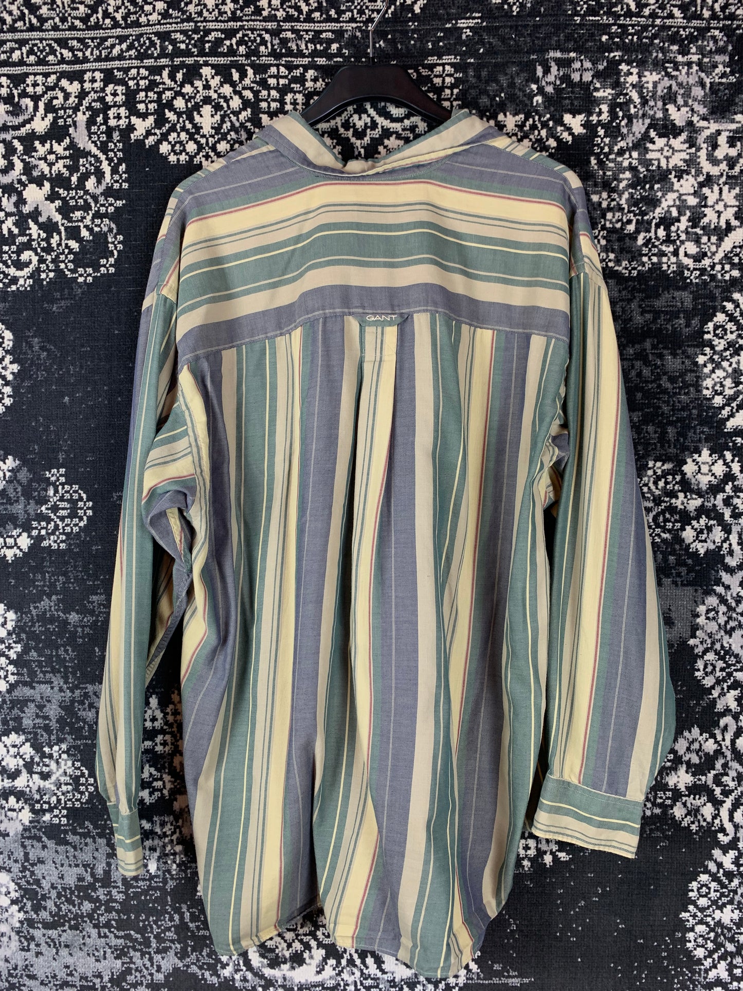 Men's Vintage Green Striped Longsleeve Shirt by GANT