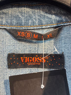 Vigoss Y2K Rhinestone Zip Denim Jacket