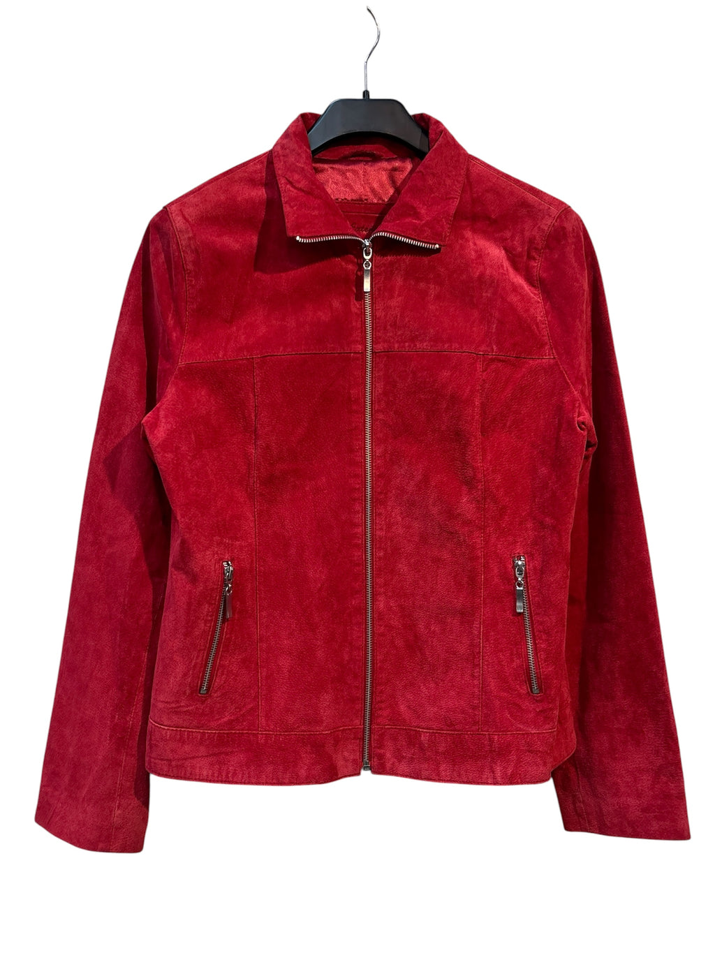 in Extenso Red Suede Zip Jacket