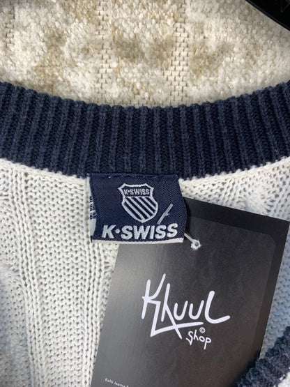 Men's Vintage K-Swiss White Knit Vest