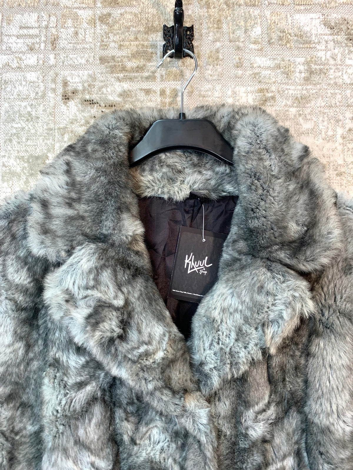 Nyberg Grey Faux Fur Coat