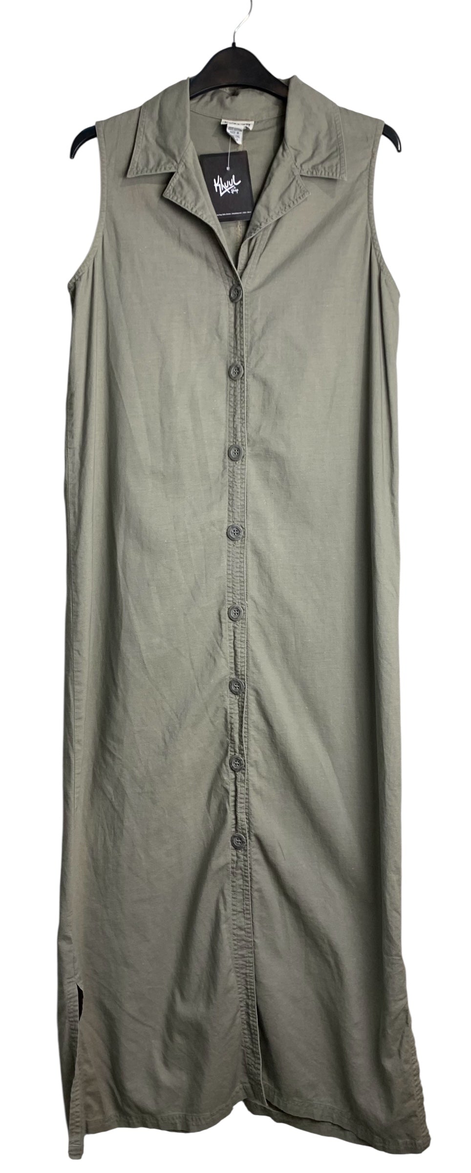 Chico's Design Khaki Cotton Maxi Shirt Dress