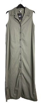 Chico's Design Khaki Cotton Maxi Shirt Dress
