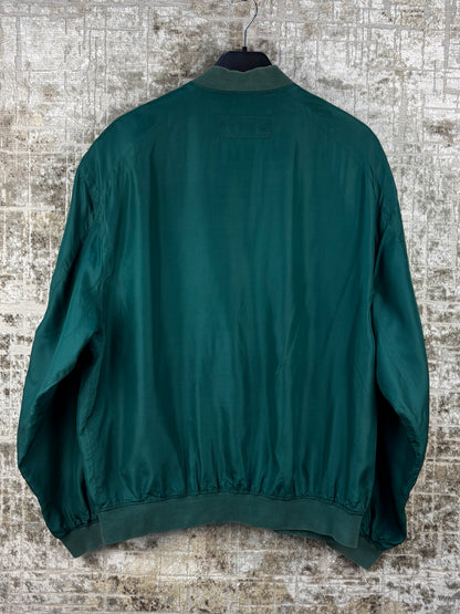Mens Vintage Forest Green Bomber Jacket