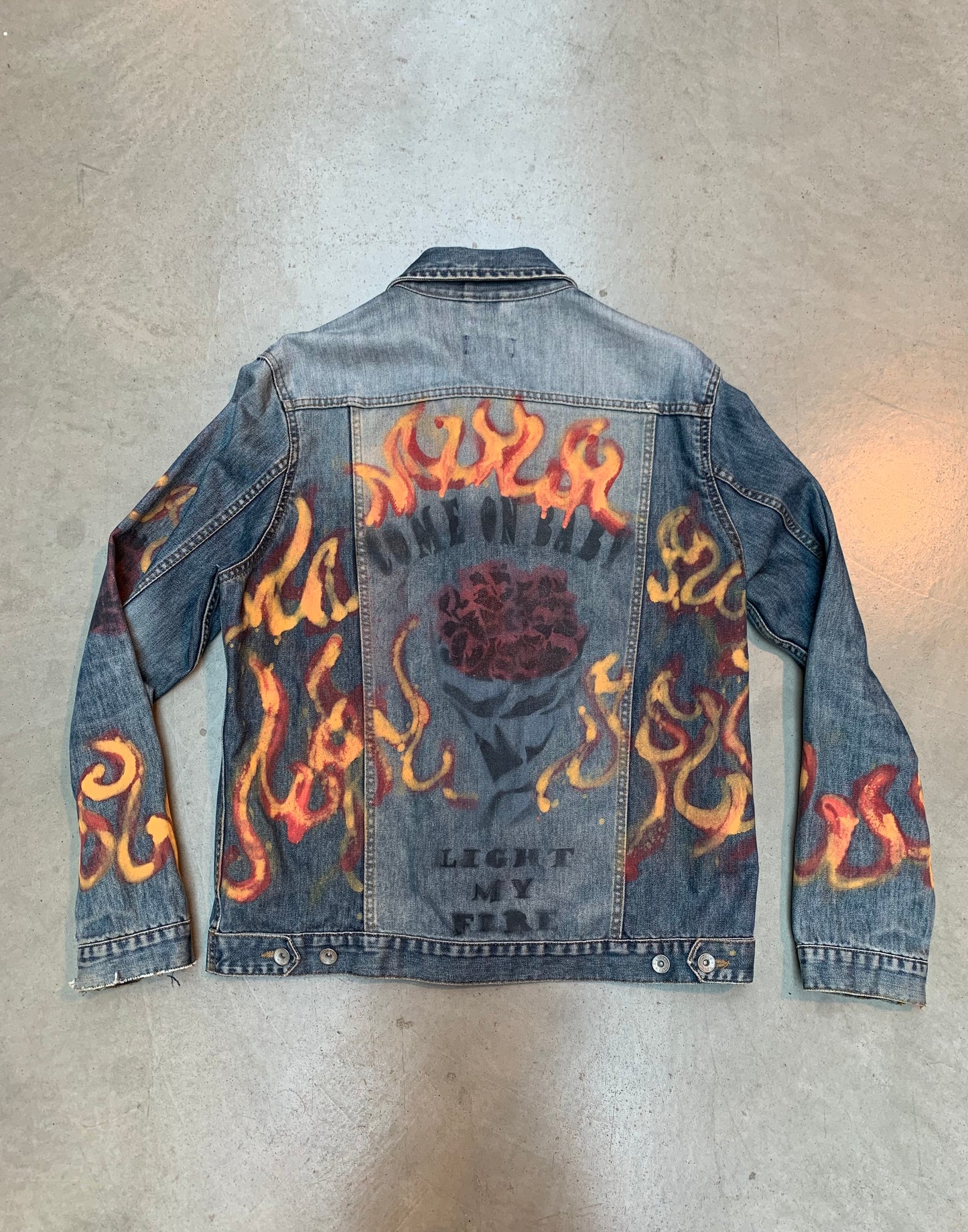 Vintage Nico Denim Jacket – Flame Graphic Design