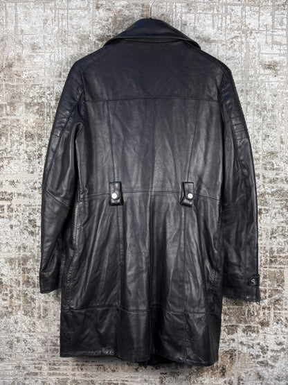 Women's Vintage Black Genuine Leather Coat