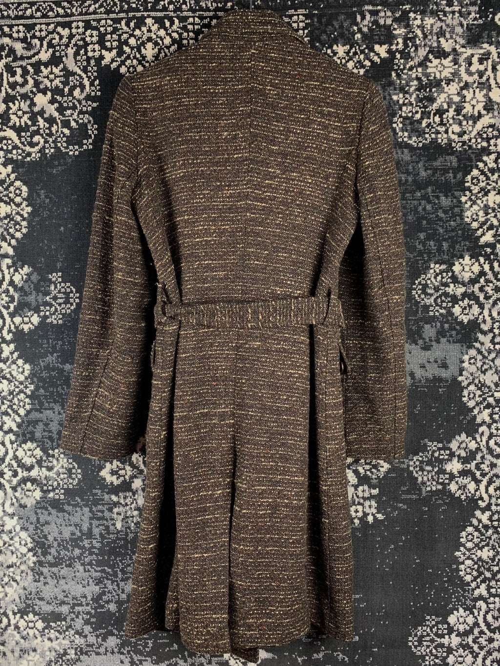 Women's Vintage Espirit Brown Wool Coat