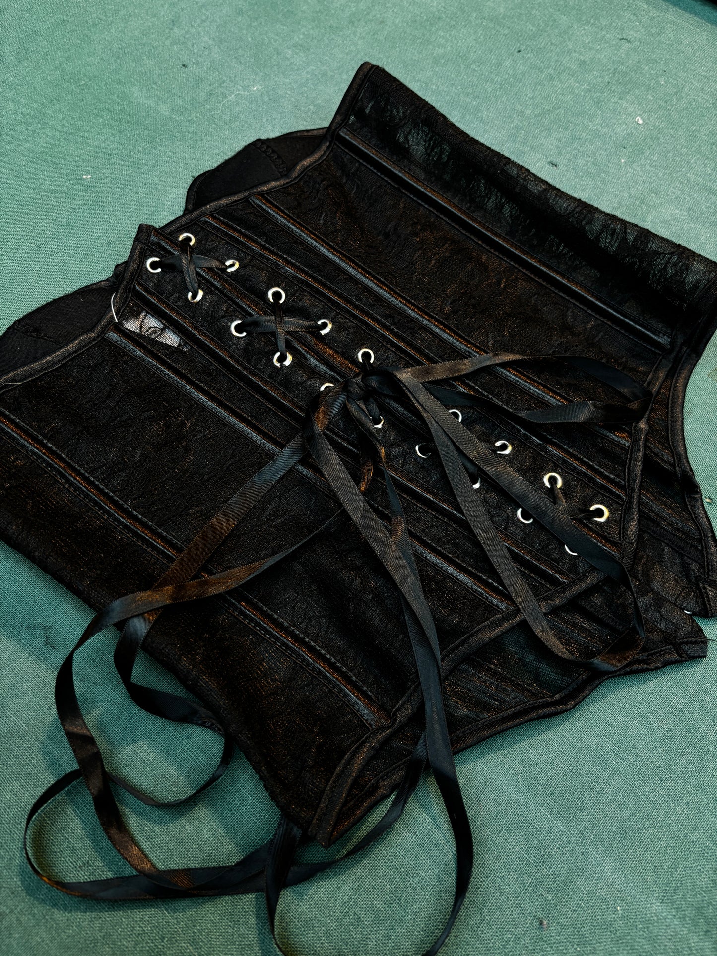Vintage Black Lace Corset Top Waist Cincher