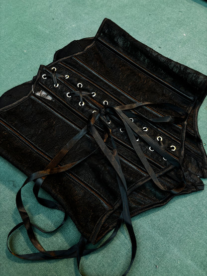 Vintage Black Lace Corset Top Waist Cincher