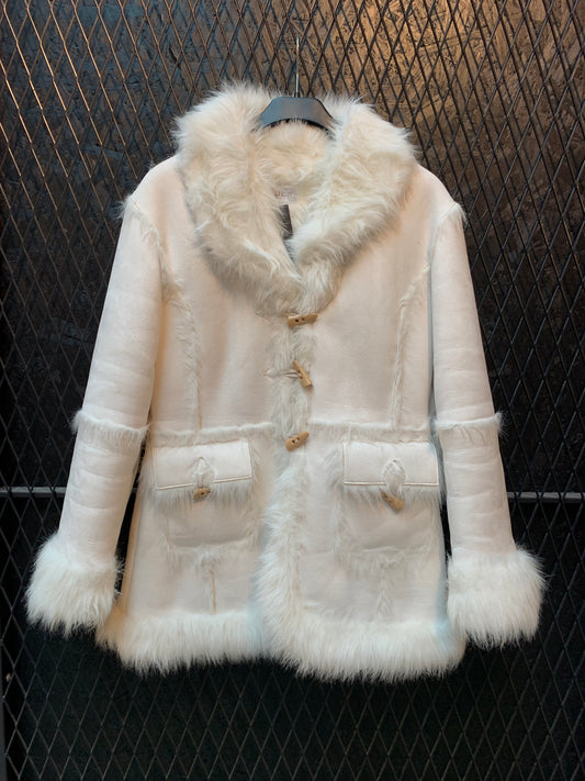 Women’s Y2K Button Up Faux Fur Coat