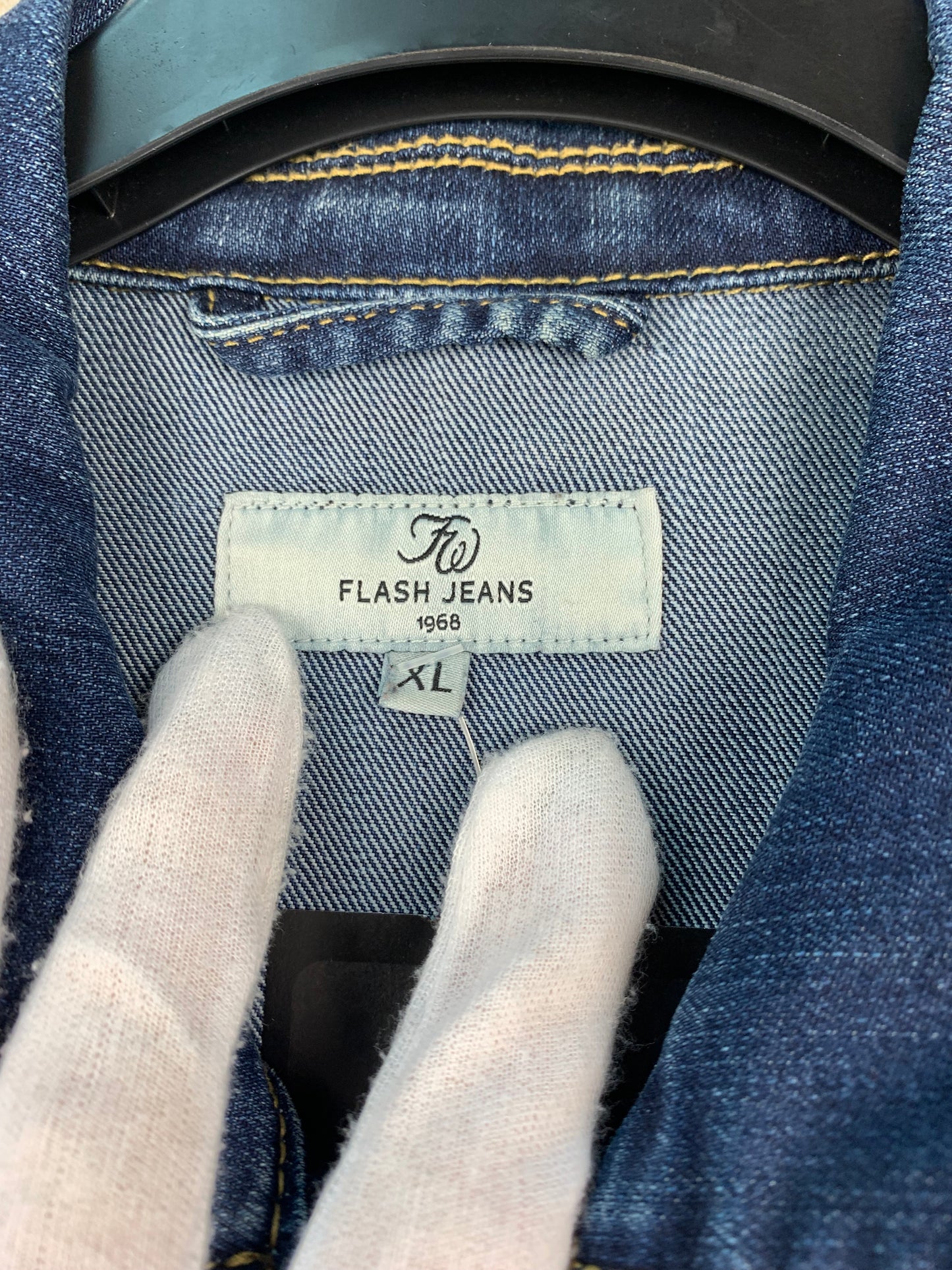 Womens Dark Blue Zip-Up Jean Jacket