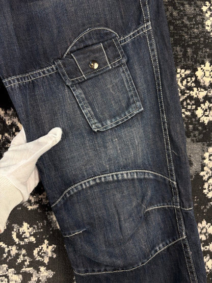 LOUCO JEANS Dark Blue Cargo Style Denim Jeans
