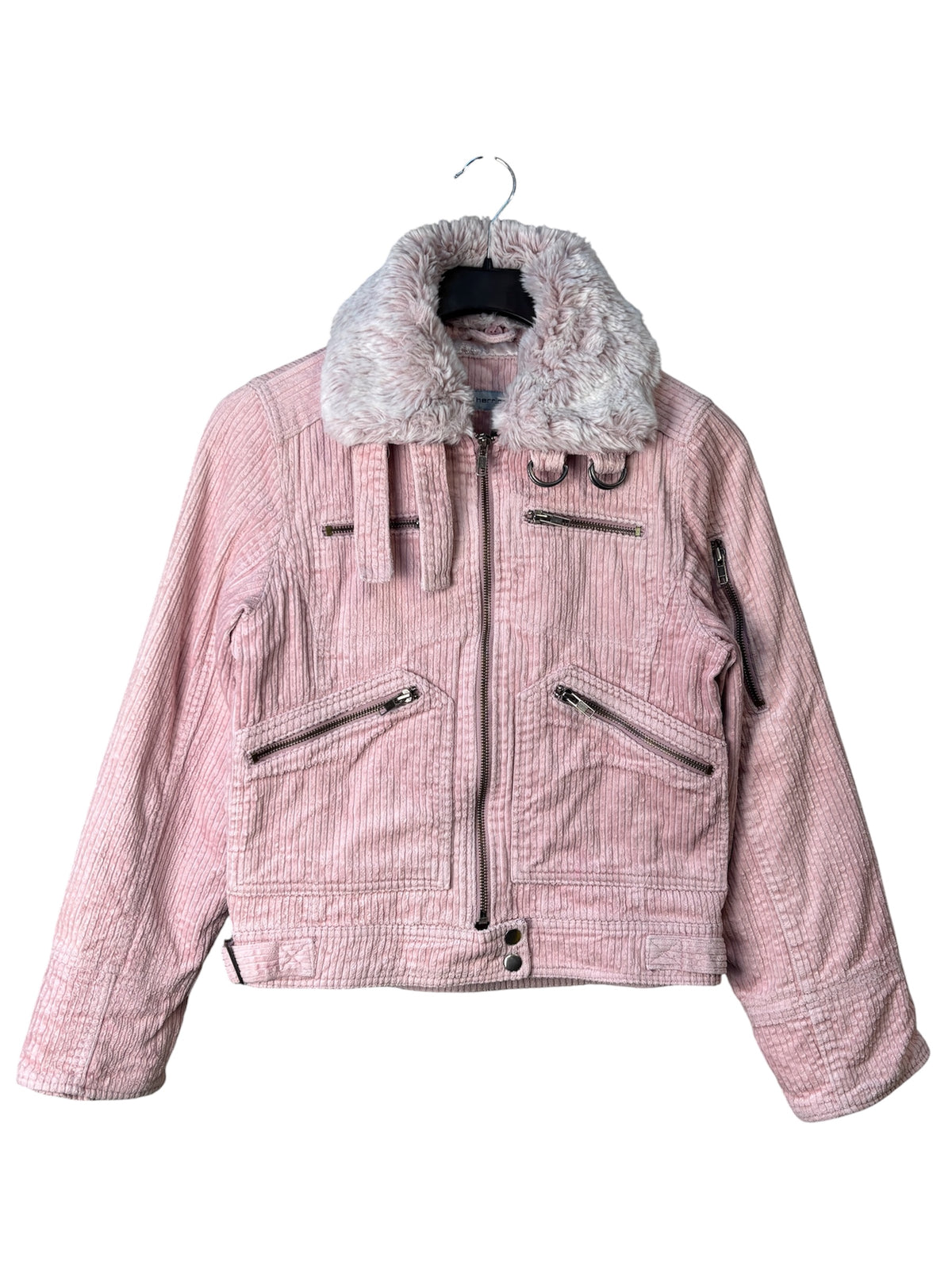 Red Herring Y2K Corduroy Faux Fur Collar Jacket