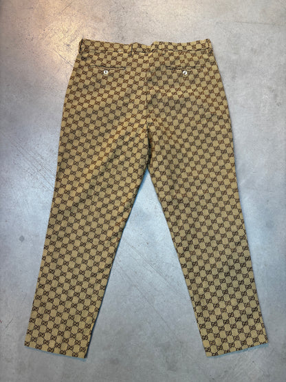 Gucci GG Monogram Beige Pants Men's XL