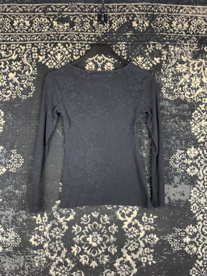 Y2K Women's Black Ribbed Longsleeve Shirt