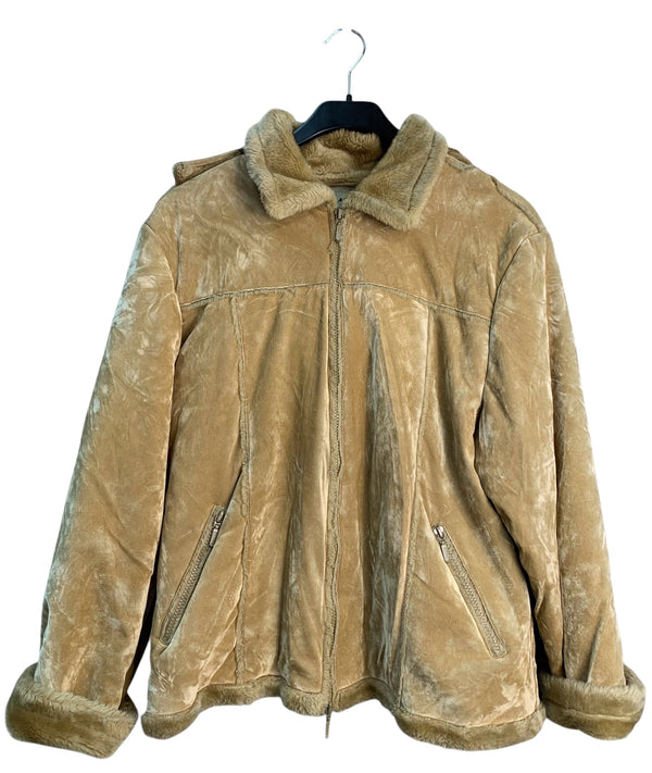 Haoxihao Faux Fur-Lined Hooded Jacket
