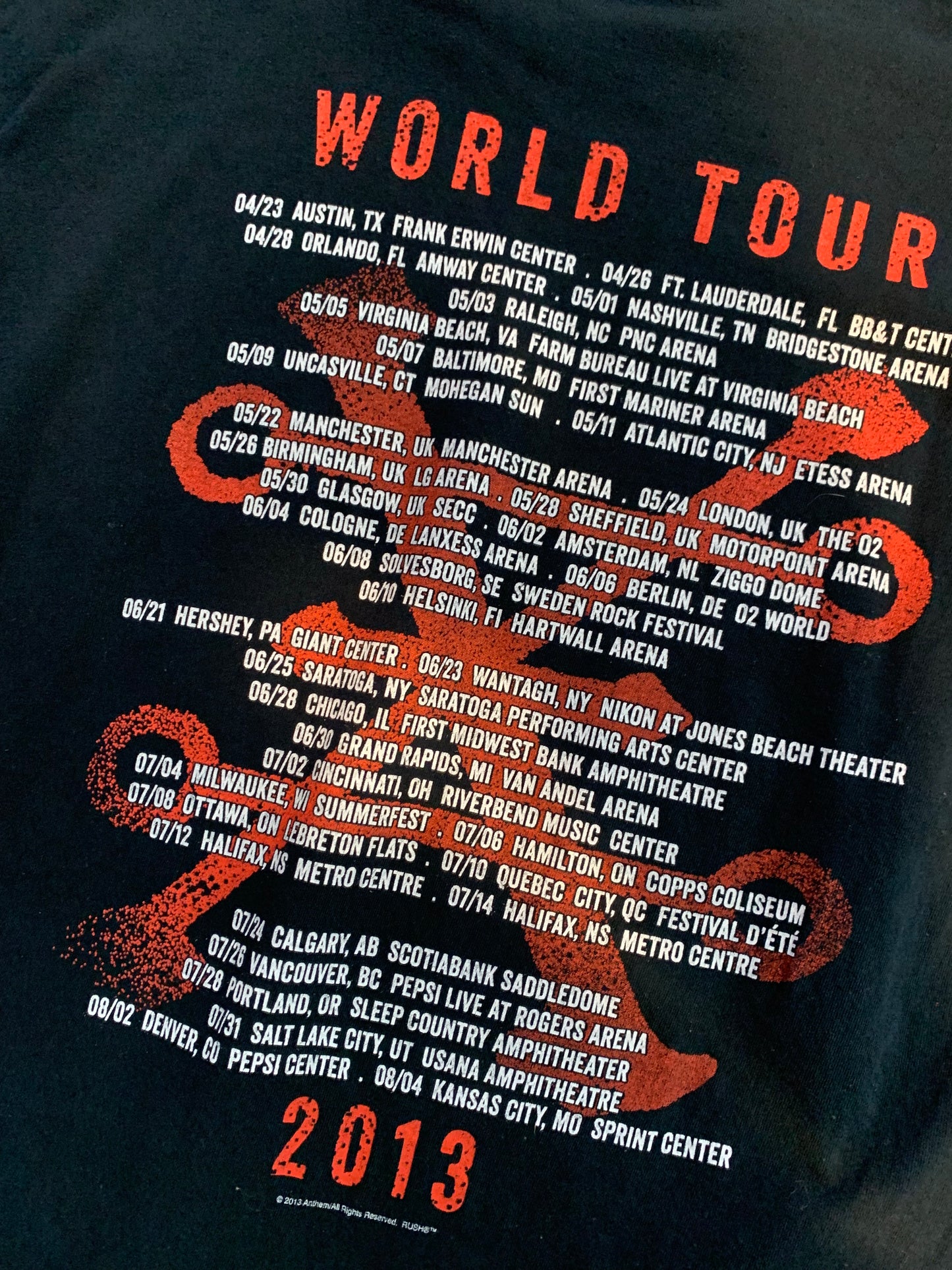 Mens Vintage Rush Band T-Shirt