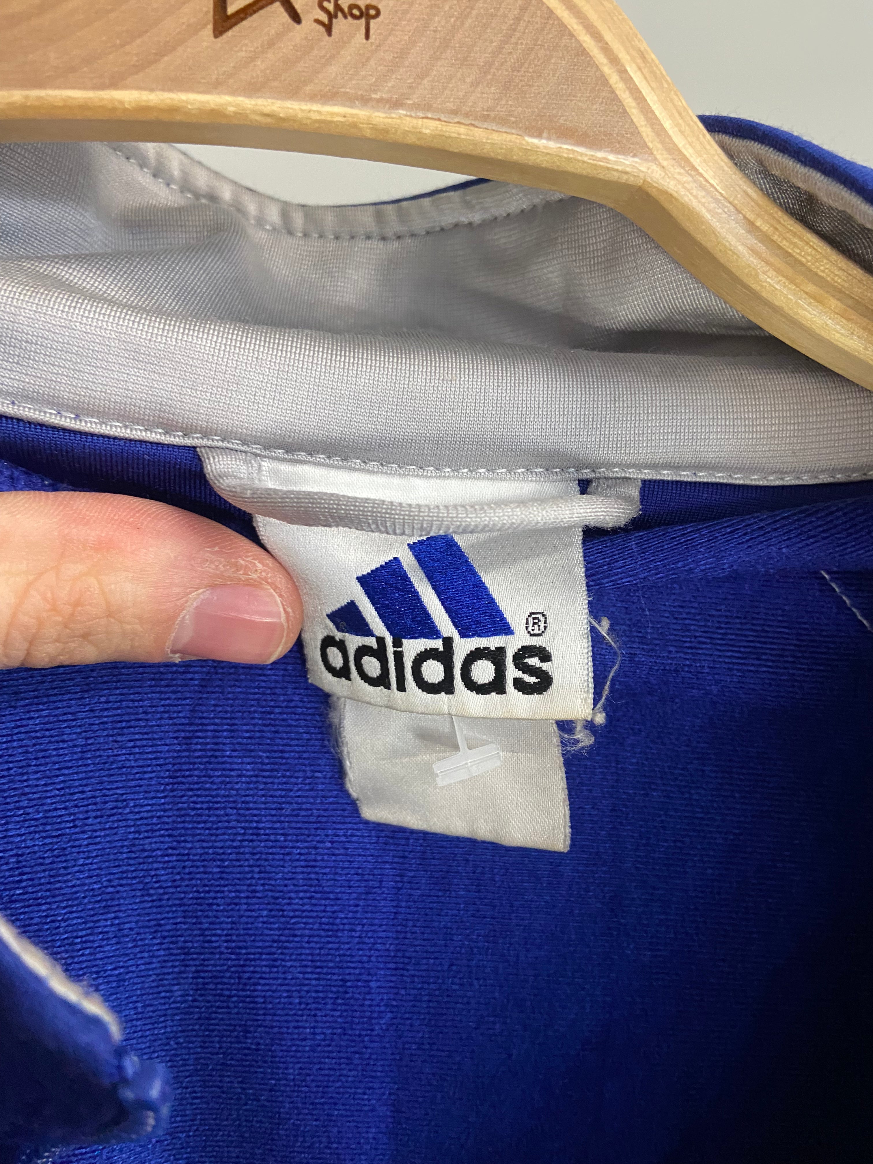 Vintage Classic Adidas Track Jacket L Blue Full Zip Embroidary Logo