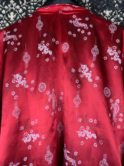 Vintage Women's Long Chinese Style Satin Kimono